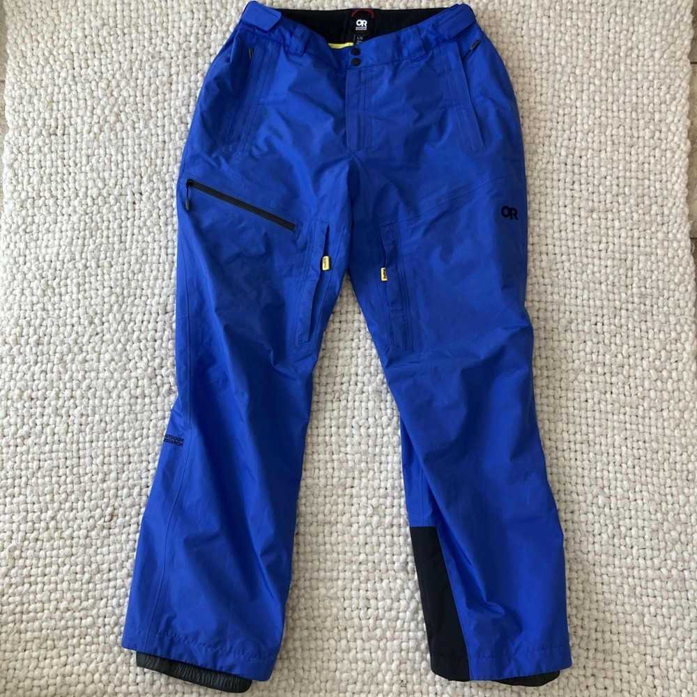 Outdoor Research Mens Snow Board Ski Pants Large Blue Vents Gortex